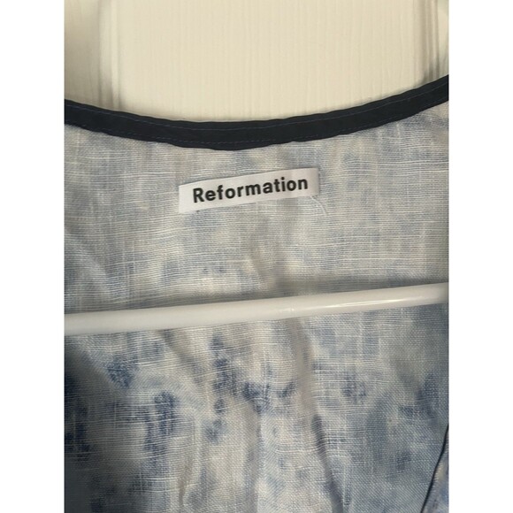 Reformation Linen Tie Dye Front Tie Top Women 4 - Picture 5 of 5